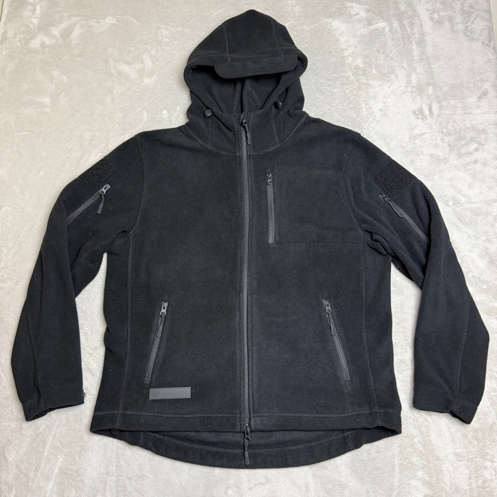 Baerskin Tactical Supply Co Fleece Hoodie Men L Black Full Zip Outdoor Gorpcore